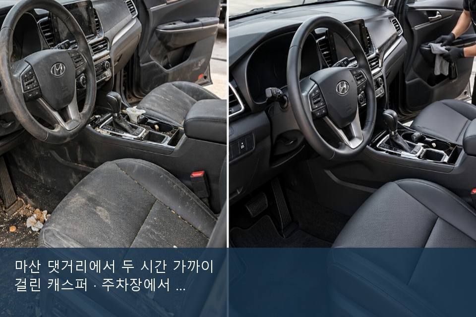 마산 댓거리에서 두 시간 가까이 걸린 캐스퍼 · 주차장에서 부른 날