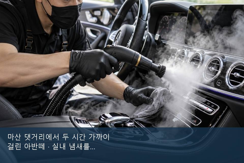 마산 댓거리에서 두 시간 가까이 걸린 아반떼 · 실내 냄새를 연 기록
